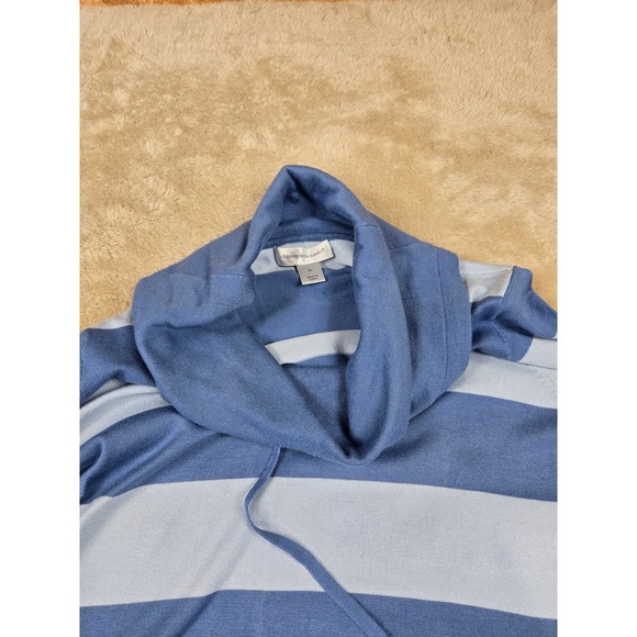 Christopher & Banks XL Blue Striped Cowl Neck Sweater Tunic Long Sleeve Women's - Picture 10 of 14